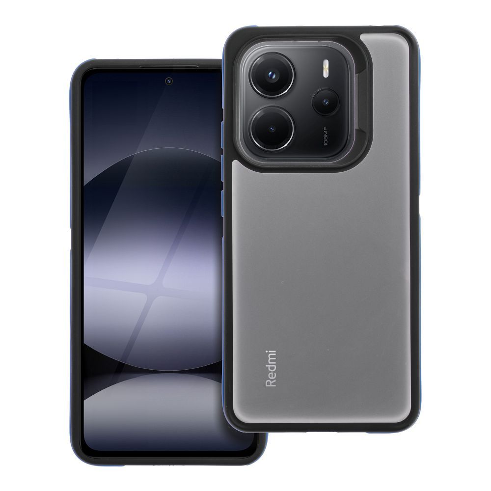 Telefontok Xiaomi Redmi Note 14 5G - NEO áttetsző hátlap tok, fekete-kék kerettel