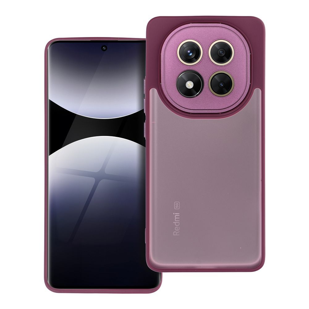 Xiaomi Redmi Note 14 Pro 5G telefontok - Variete - lila áttetsző hátlap tok, kék kerettel