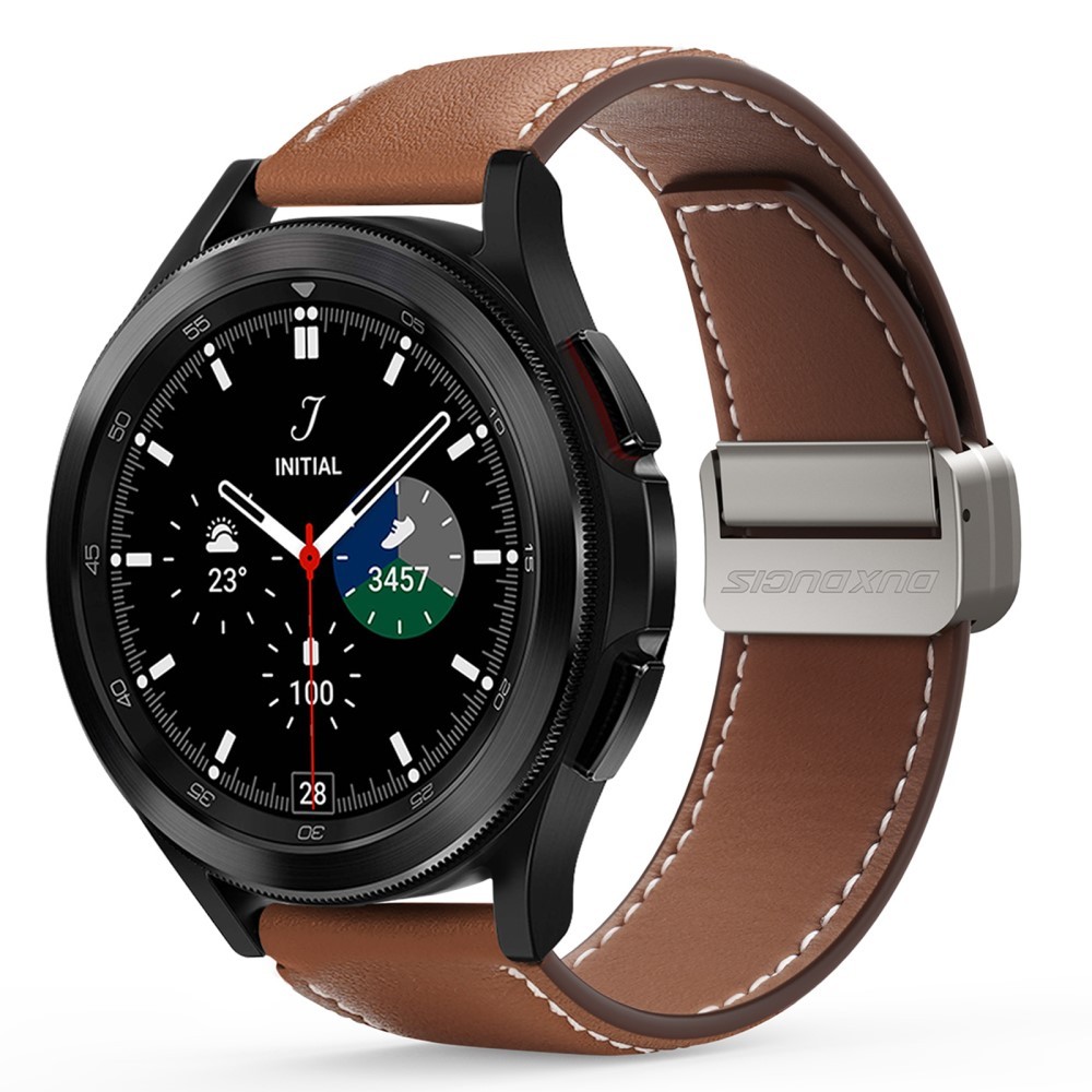 Samsung Galaxy Watch7 okosóra szíj - Dux Ducis YA - barna bőr szíj (20 mm)