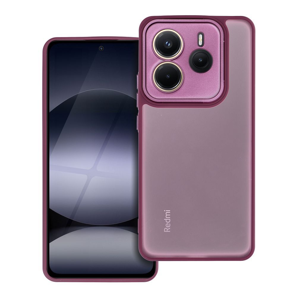 Telefontok Xiaomi Redmi Note 14 5G - Variete - lila áttetsző hátlap tok, lila kerettel