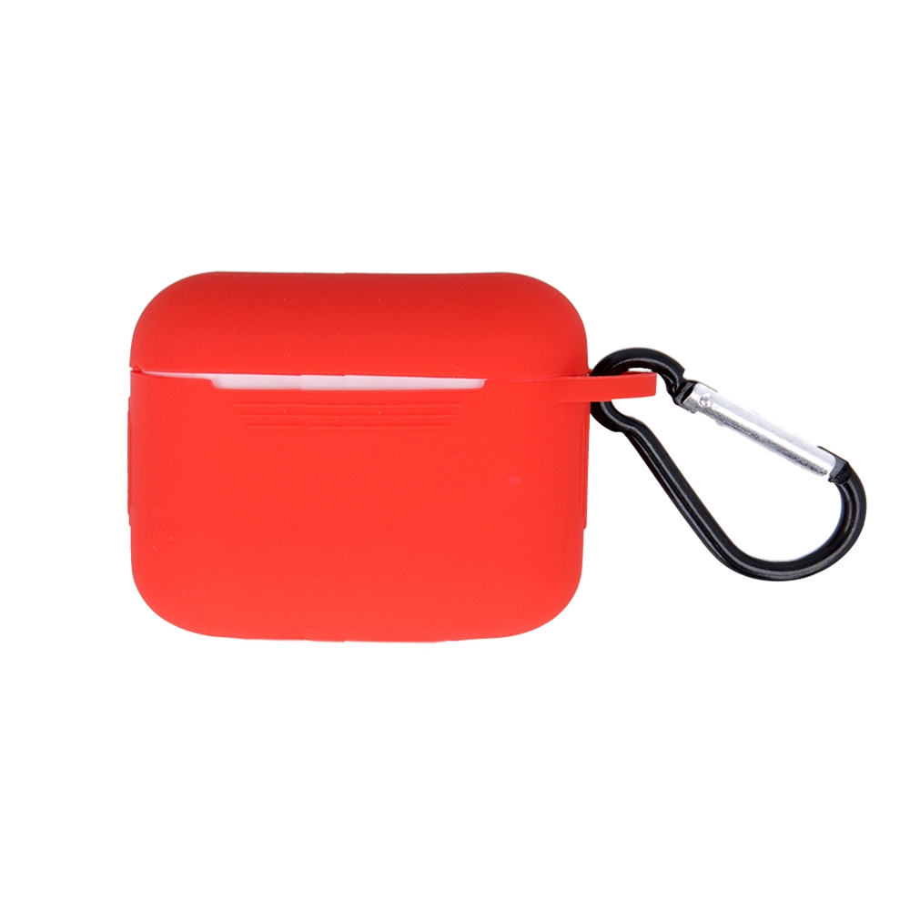 AirPods 4 tartó - piros szilikon tok, karabinerrel ﻿