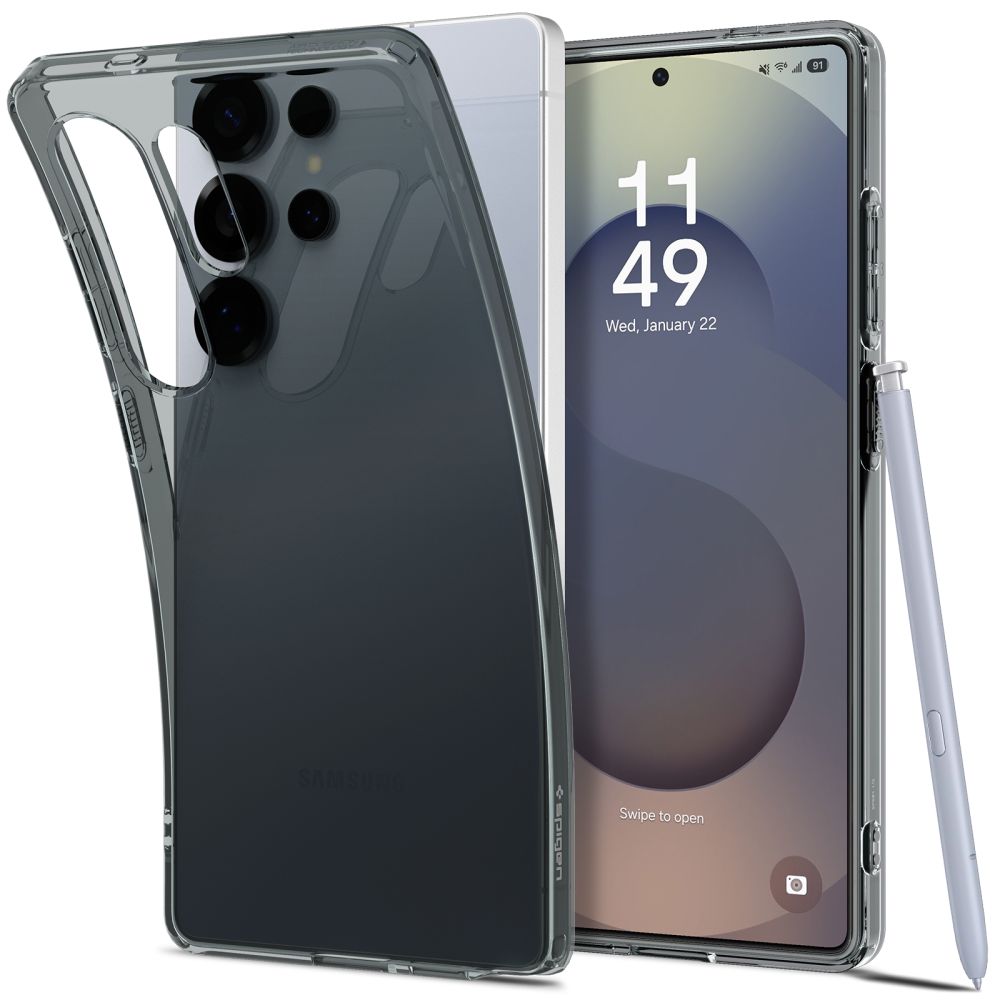 Samsung Galaxy S25 Ultra telefontok - SPIGEN Space Crystal - szürke átlátszó hátlap tok