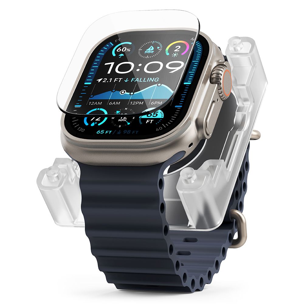 Ringke Easy Slide - okosóra üvegfólia - Apple Watch Ultra 1 / 2 (49mm) okosórához + felhelyezést segítő