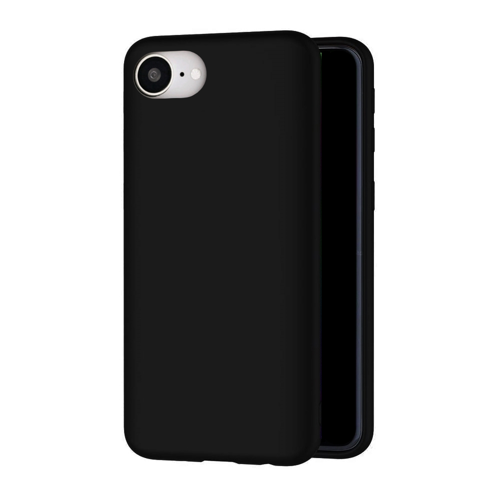 iPhone 16e telefontok - fekete szilikon hátlap tok