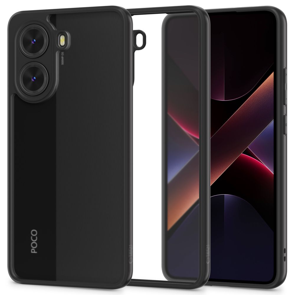 Telefontok Xiaomi Poco X7 Pro 5G - Tech-Protect Magmat - matt fekete műanyag hátlap tok, szilikon kerettel