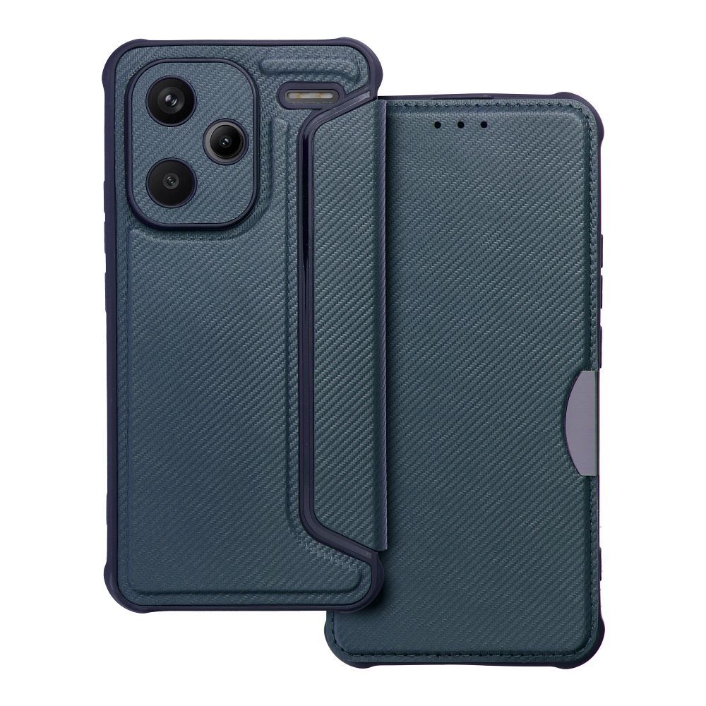 Xiaomi Redmi Note 13 Pro+  telefontok - Forcell Razor - kék mágneses, ütésálló szilikon keretes könyvtok