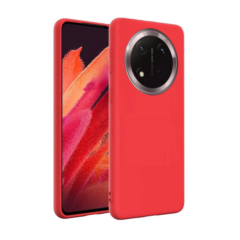 Honor Magic7 Lite telefontok - piros szilikon hátlap tok ﻿