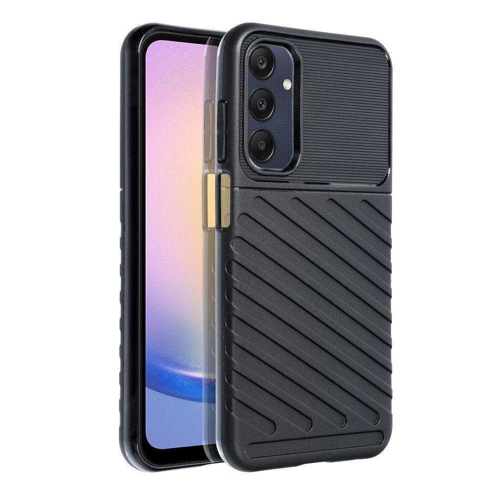 Telefontok Samsung Galaxy A56 5G - Thunder fekete ütésálló szilikon hátlap tok