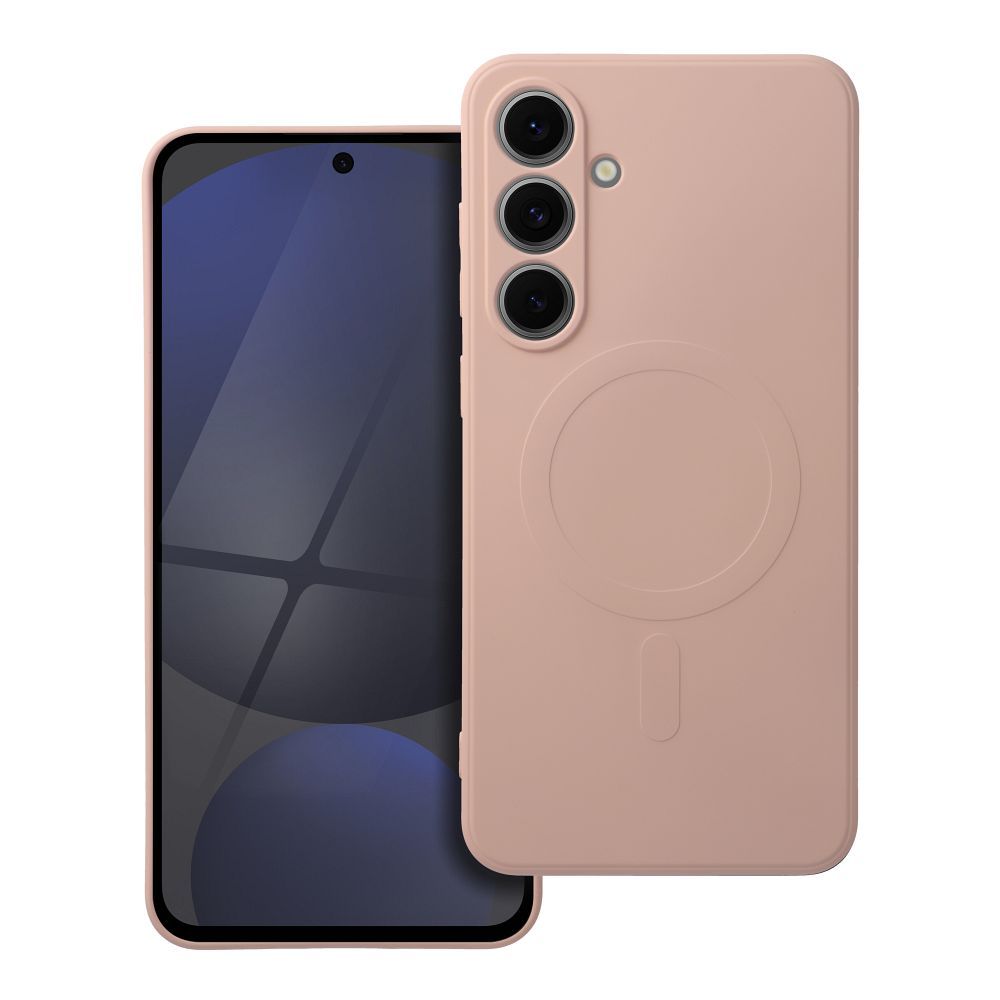 Telefontok Samsung Galaxy A56 5G - MagSafe kompatibilis púder pink szilikon hátlap tok