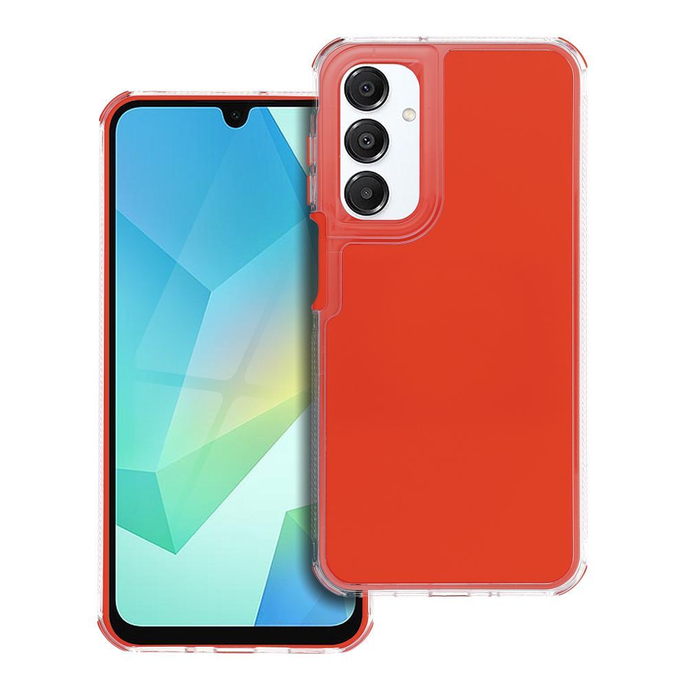 Samsung Galaxy A36 5G telefontok - Matrix - átlátszó/narancssárga műanyag hátlap tok