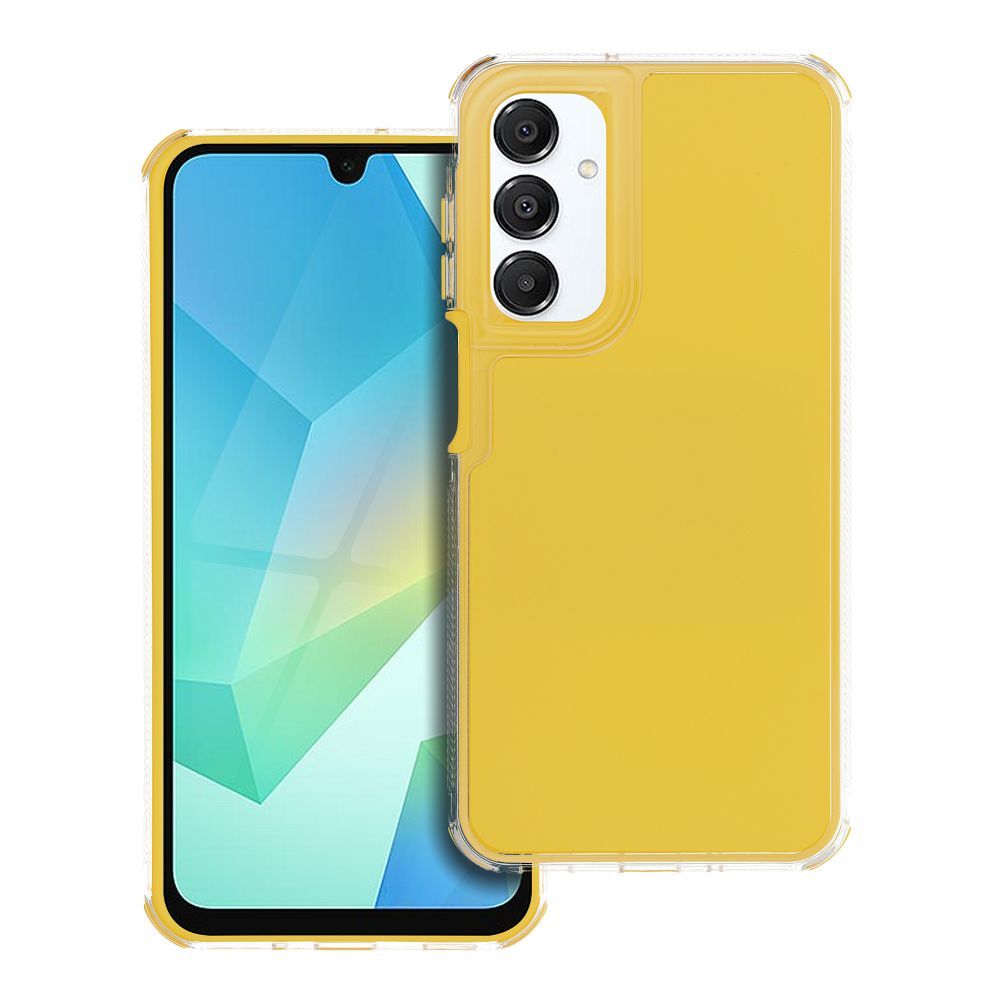 Samsung Galaxy A36 5Gm telefontok - Matrix - átlátszó/citromsárga műanyag hátlap tok