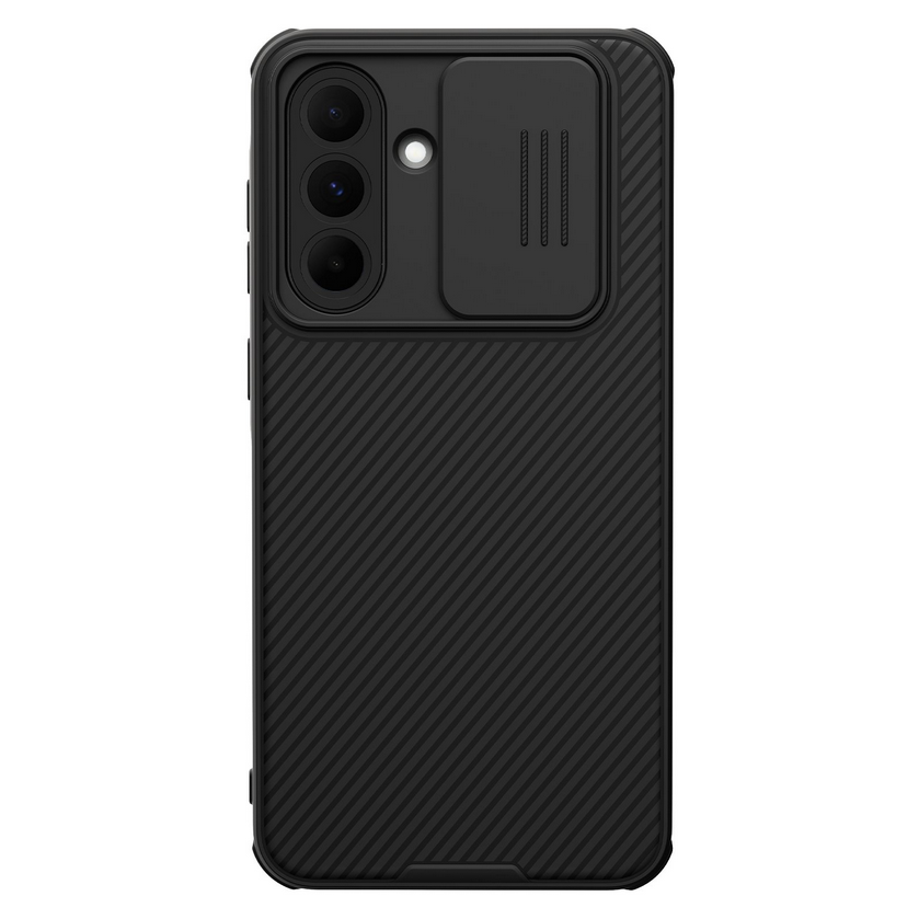 Telefontok Samsung Galaxy A56 5G - Nillkin Super Frosted - kameravédős fekete hátlap tok beépített mágnessel (MagSafe tartóval kompatibilis)
