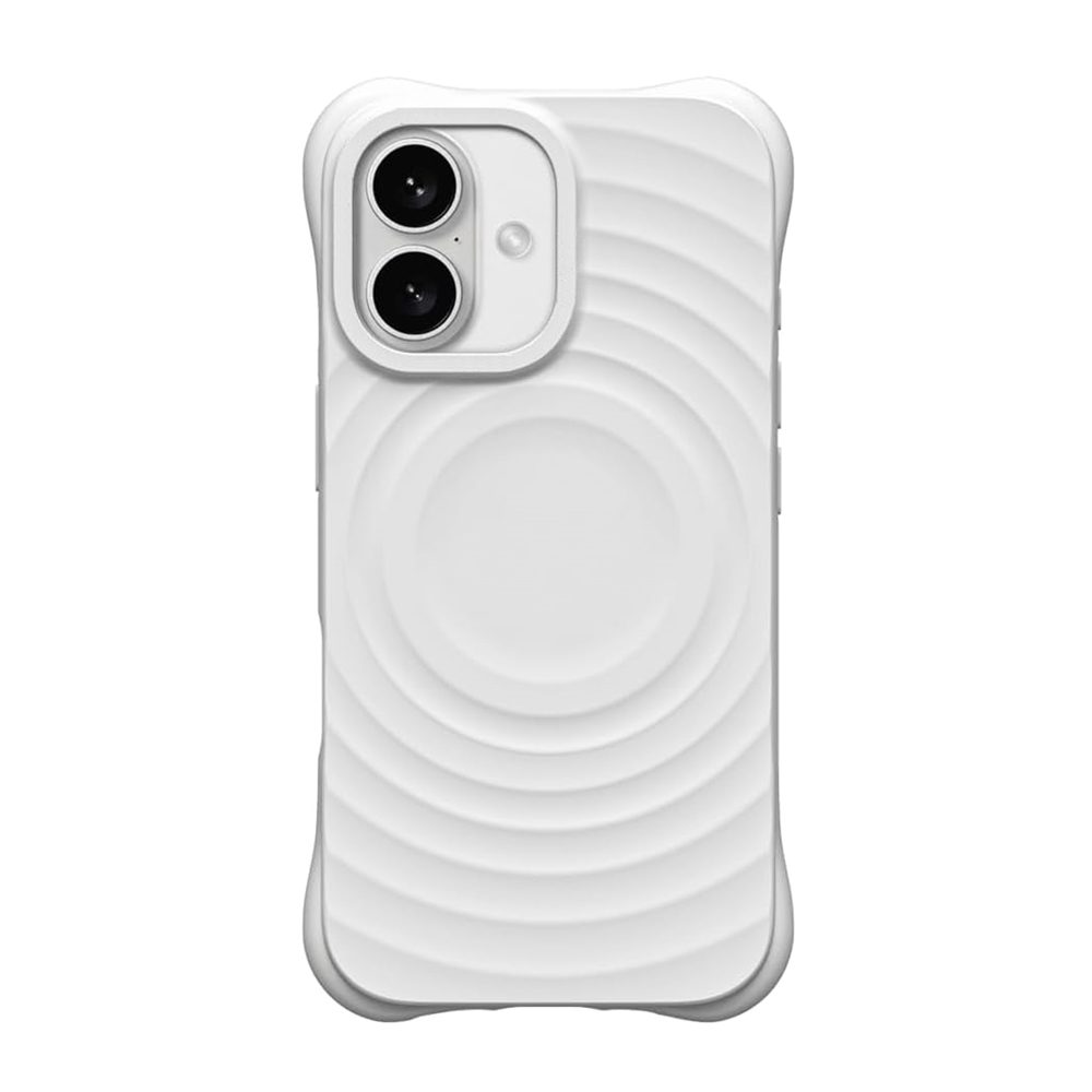 iPhone 16 telefontok - Pastel Wave - MagSafe kompatibilis fehér szilikon hátlap tok