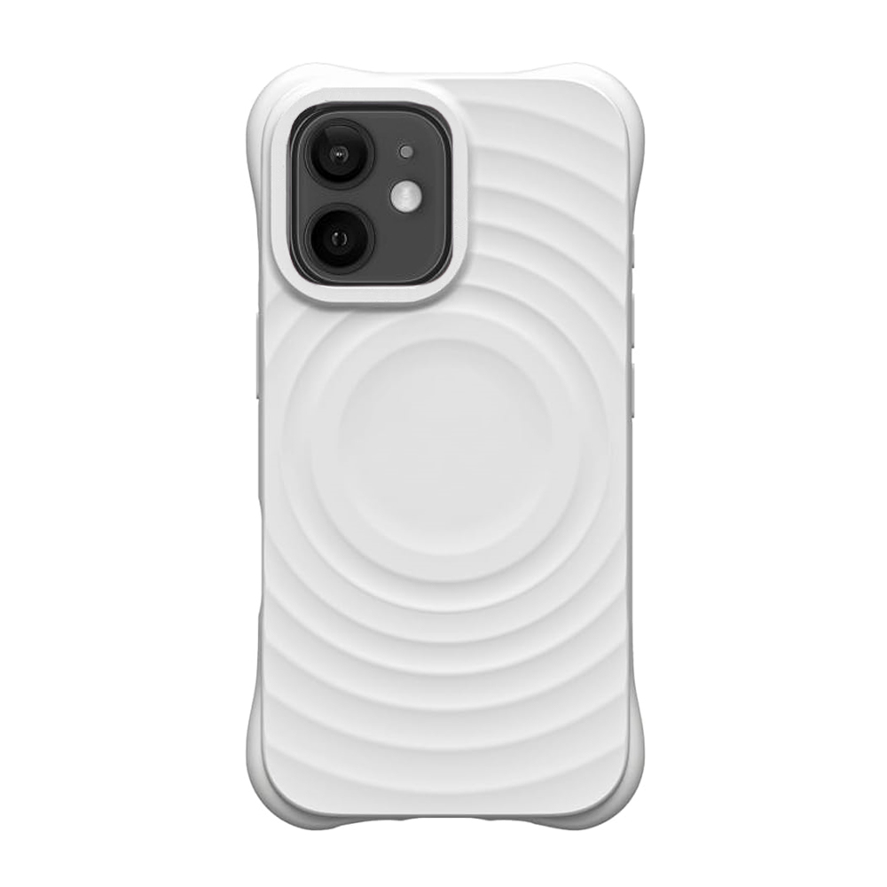 iPhone 12 telefontok - Pastel Wave - MagSafe kompatibilis fehér szilikon hátlap tok