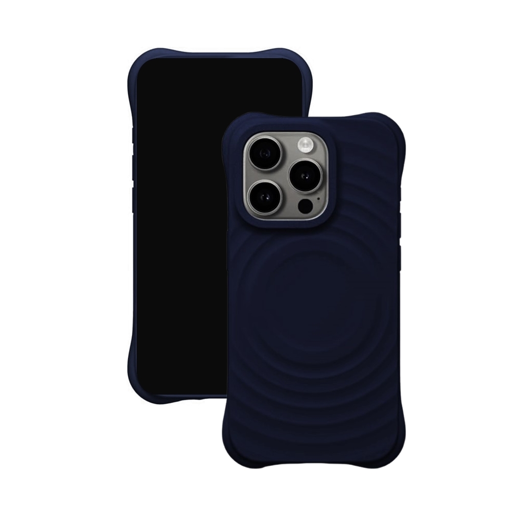 iPhone 12 Pro telefontok - Pastel Wave - MagSafe kompatibilis kék szilikon hátlap tok