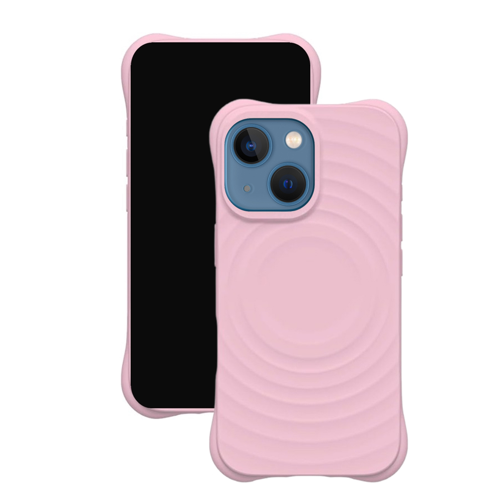 iPhone 14 telefontok - Pastel Wave - MagSafe kompatibilis pink szilikon hátlap tok
