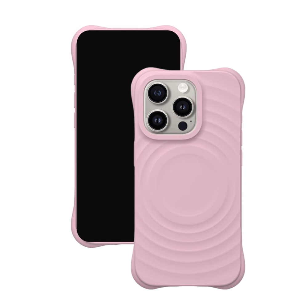 iPhone 16 Pro telefontok - Pastel Wave - MagSafe kompatibilis pink szilikon hátlap tok