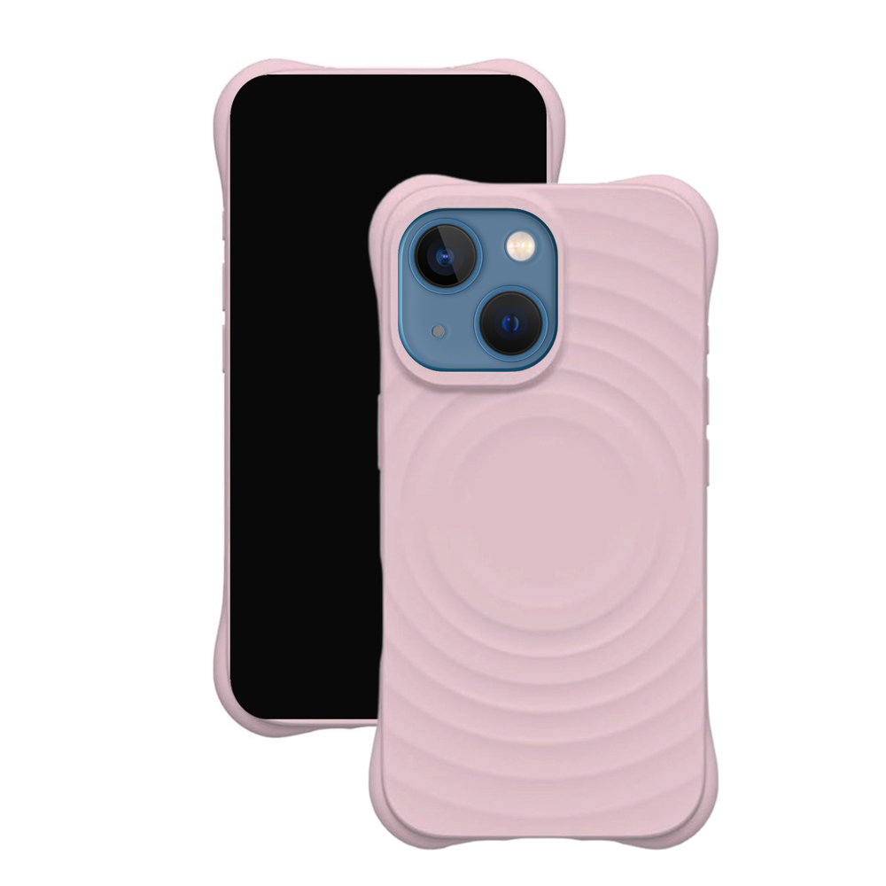 iPhone 14 telefontok - Pastel Wave - MagSafe kompatibilis lila szilikon hátlap tok ﻿