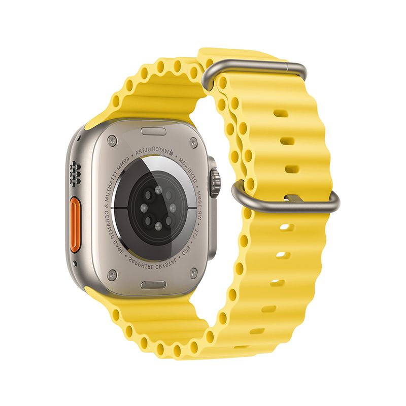 Apple Watch 38 / 40 / 41 mm okosóra szíj - F- Design FA12 - citromsárga szilikon szíj