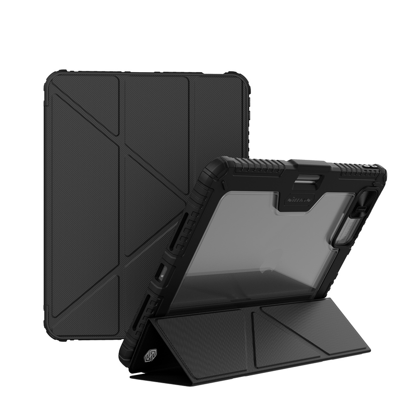 Tablettok iPad Pro 13 2024 (7. Gen, 13 coll) - Nillkin Bumper - fekete ütésálló smart case tablettok ceruza tartóval, mágneses füllel