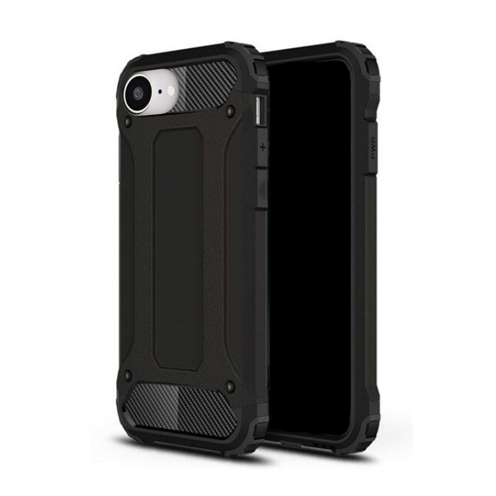 Telefontok iPhone 16e - Defender II fekete ütésálló hátlap tok