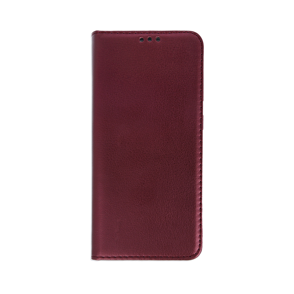 Telefontok Xiaomi Redmi Note 14S - Smart Magnetic burgundy szilikon keretes mágneses könyvtok