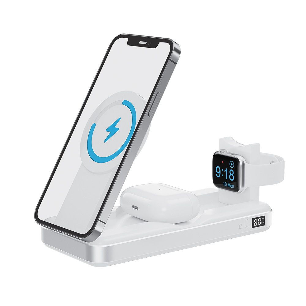 Forever MATB-300 powerbank - 3in1 fehér MagSafe / Wireless kompatibilis powerbank 10000mAh
