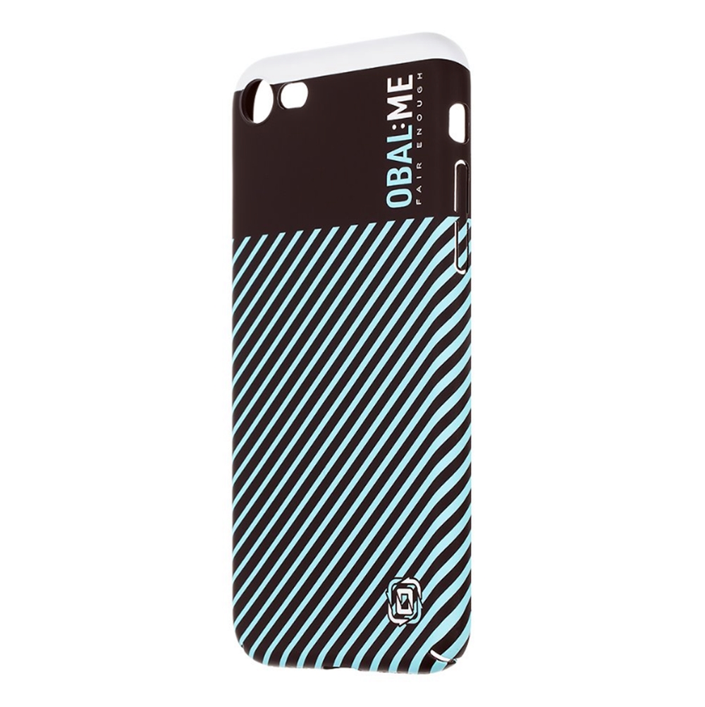 OBAL:ME Flossy Stripes telefontok - iPhone SE3 2022 - műanyag hátlap tok, fekete/égkék
