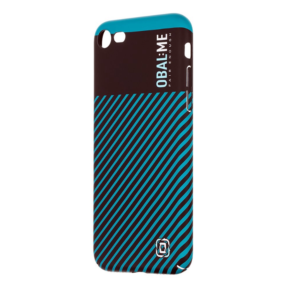 OBAL:ME Flossy Stripes telefontok - iPhone SE3 2022 - műanyag hátlap tok, fekete/türkiz