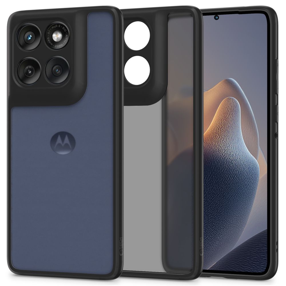 Motorola Edge 60 Fusion 5G telefontok - Tech-Protect Magmat - matt fekete műanyag hátlap tok, szilikon kerettel