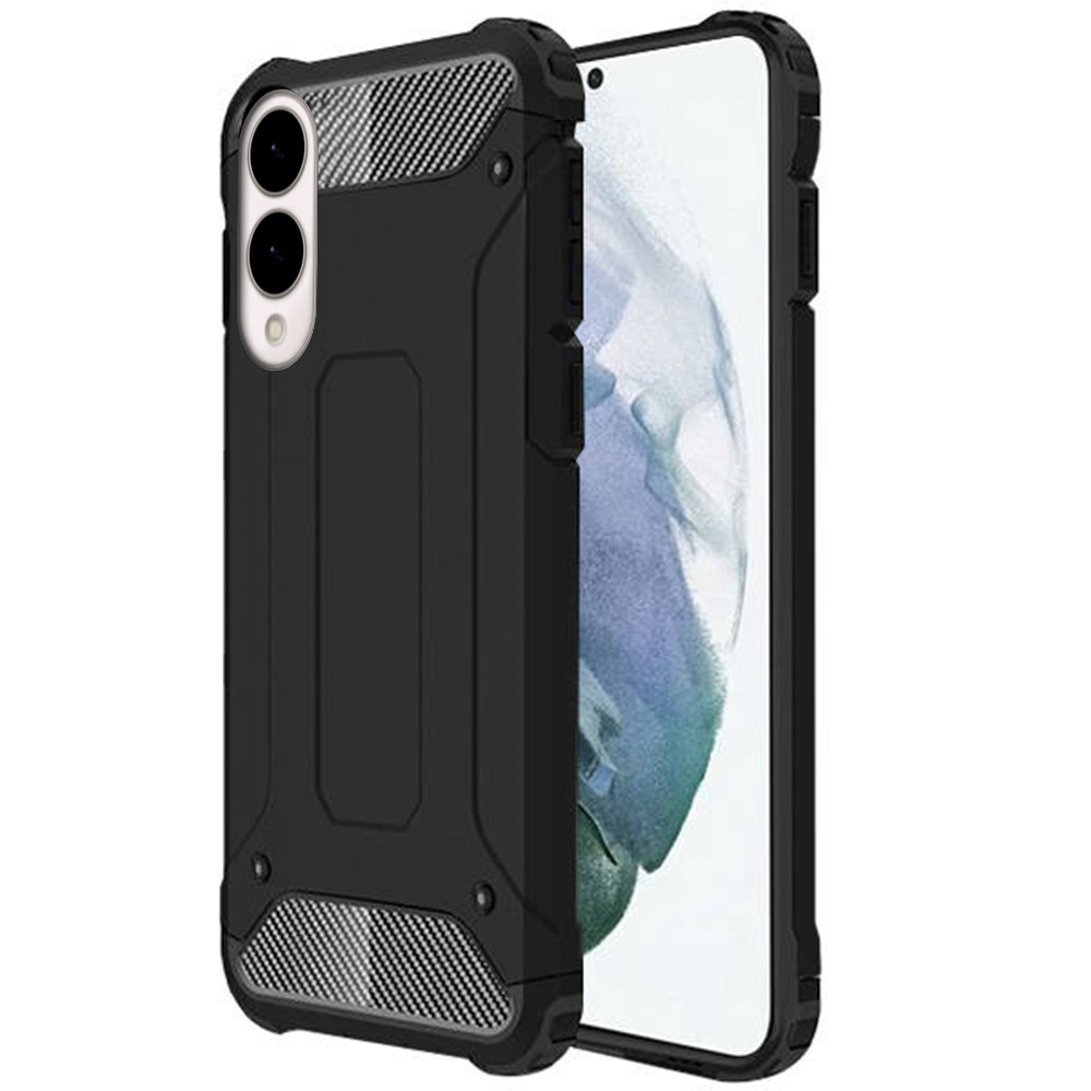 Samsung Galaxy S25 Edge telefontok - Forcell Defender II - fekete ütésálló hátlap tok