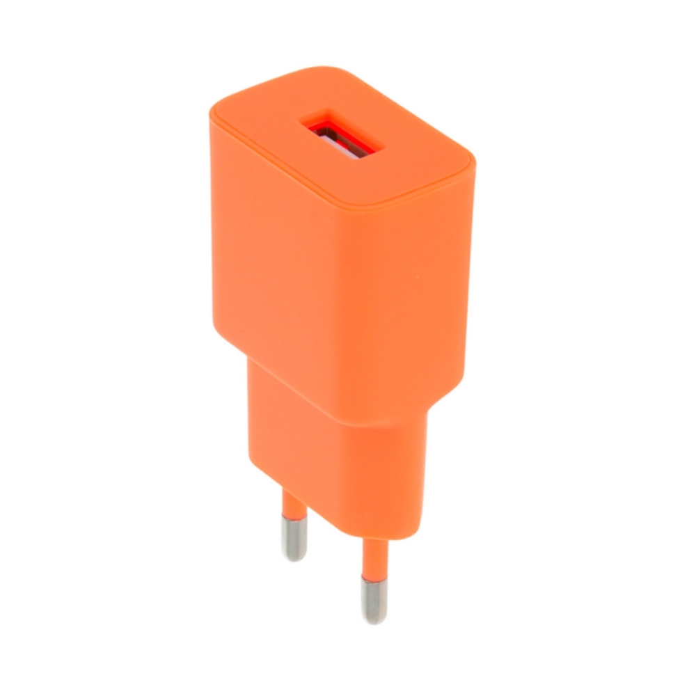 Setty töltő - USB-s, narancssárga hálózati töltő fej, 2,4 A ﻿