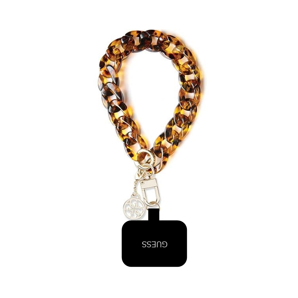 Guess - Hand Strap 4G Charm barna karlánc - univerzális tokba helyezhető csuklópánt
