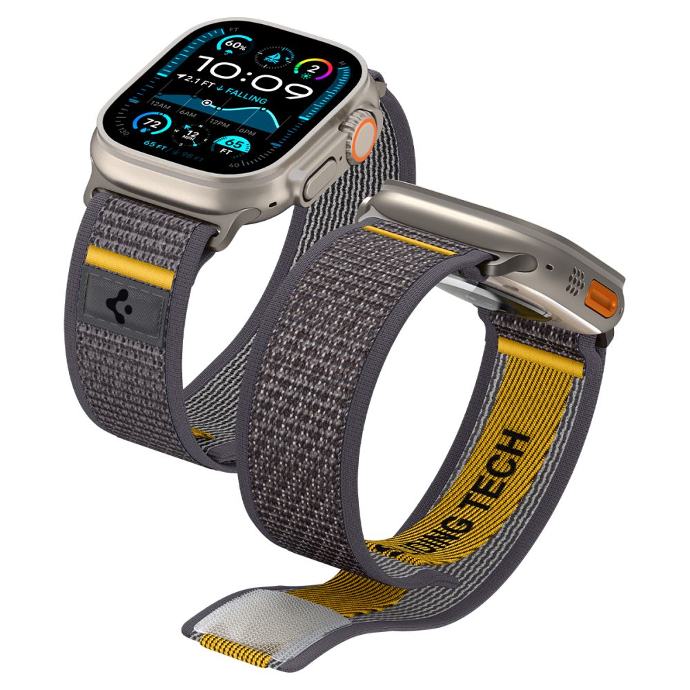 Spigen Athlex Air - Apple Watch 4 / 5 / 6 / 7 / 8/ 9 / Ultra / SE (42 / 44 / 45 / 49 mm) - szövet szíj, szürke