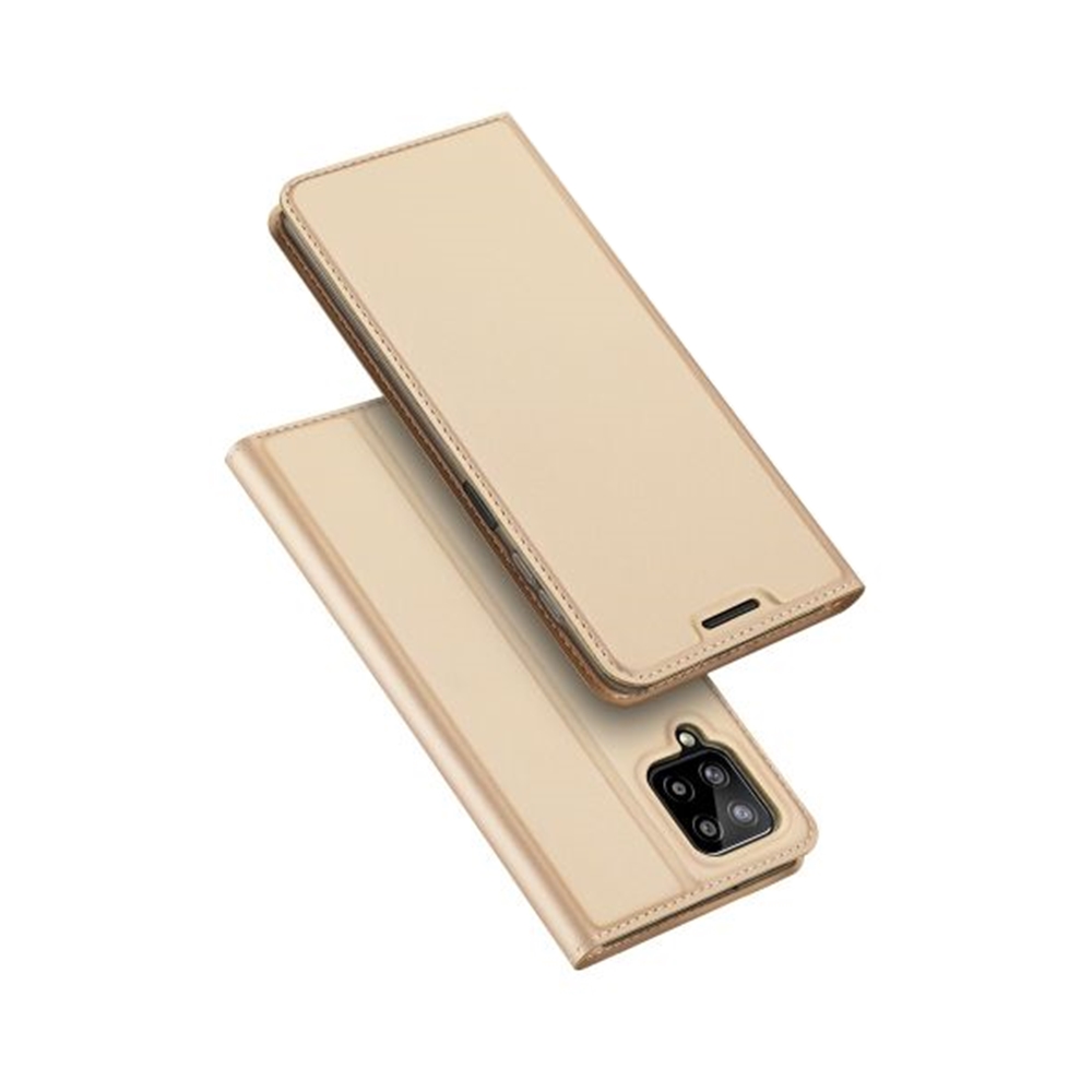 Samsung Galaxy M22 telefontok - Dux Ducis arany flipcover tok ﻿