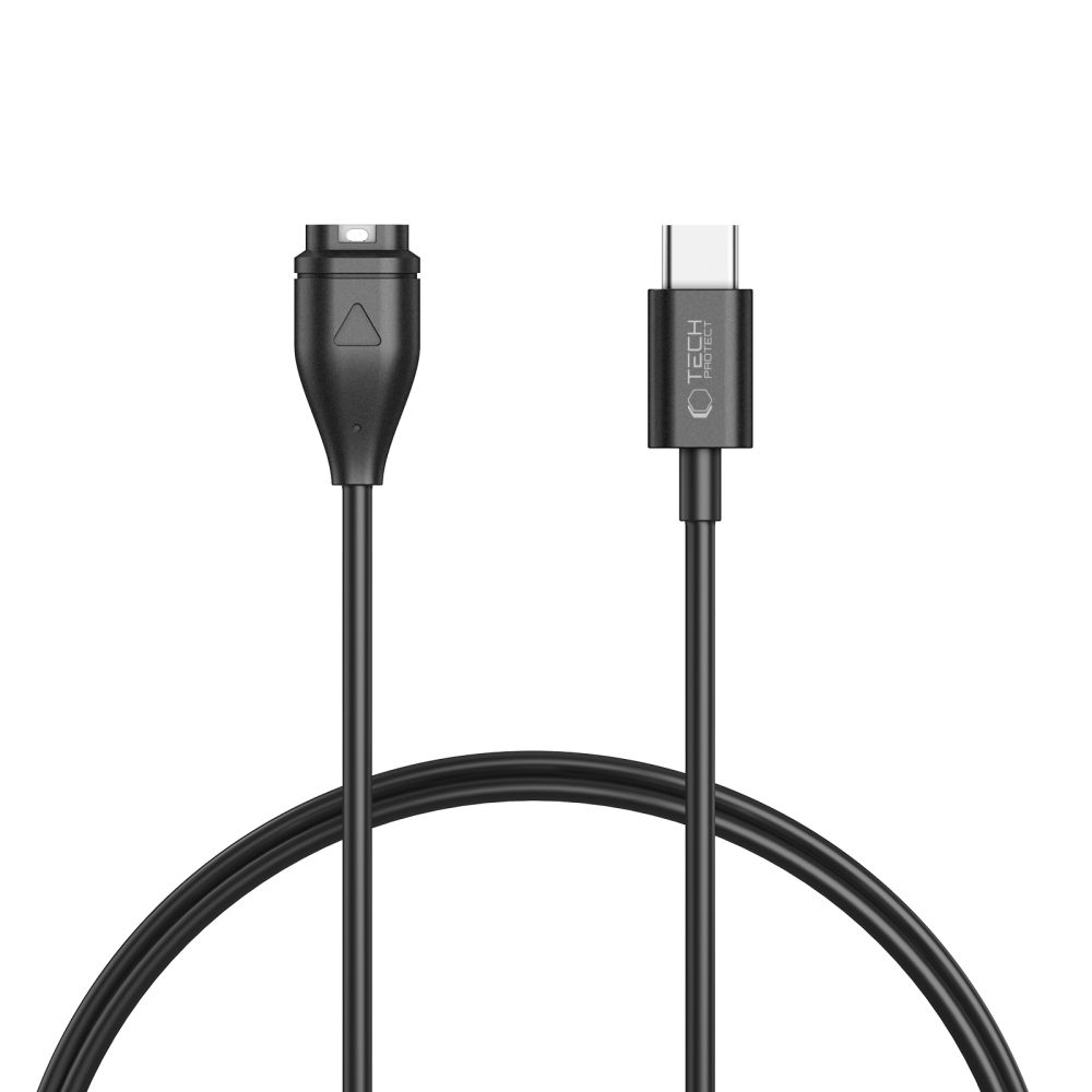 Tech- Protect Ultraboost MC04 - Garmin sportóra töltő, fekete Type-C (USB-C) kábellel