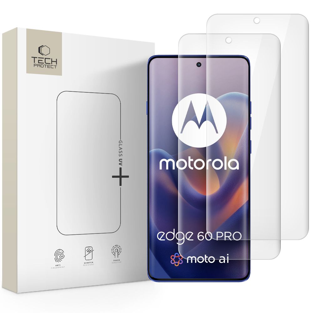 Motorola Edge 60 Pro 5G üvegfólia - UV-s kijelzővédő üvegfólia - 2db (az íves részre is ráhajlik)