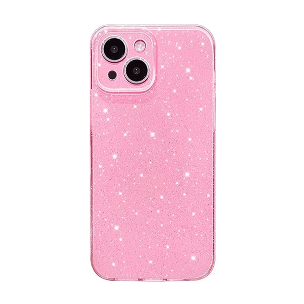 iPhone 14 telefontok- Larte shiny - pink csillámos hátlap tok