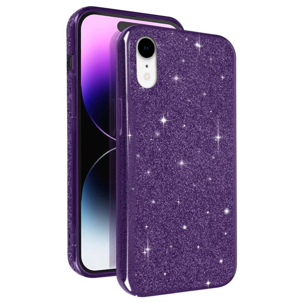 iPhone XR telefontok - Larte shiny - lila csillámos hátlap tok ﻿