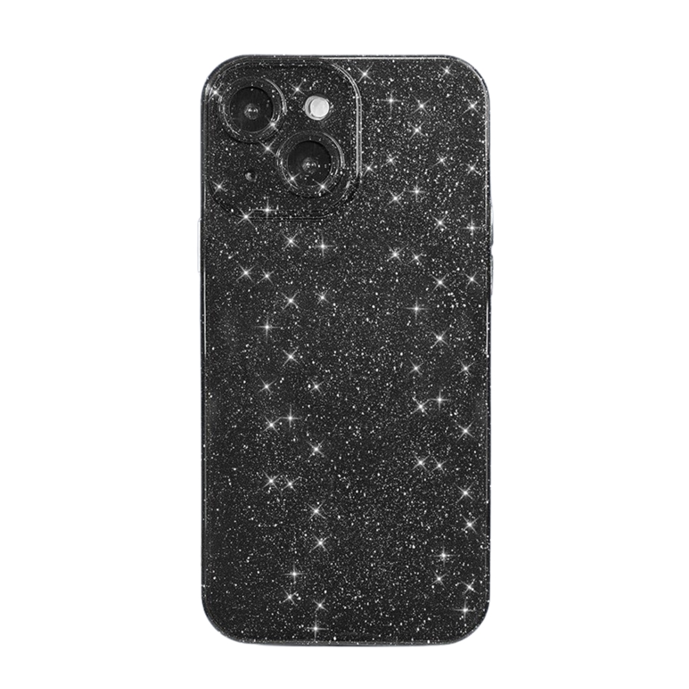 iPhone 14 telefontok - Larte shiny - fekete csillámos hátlap tok ﻿