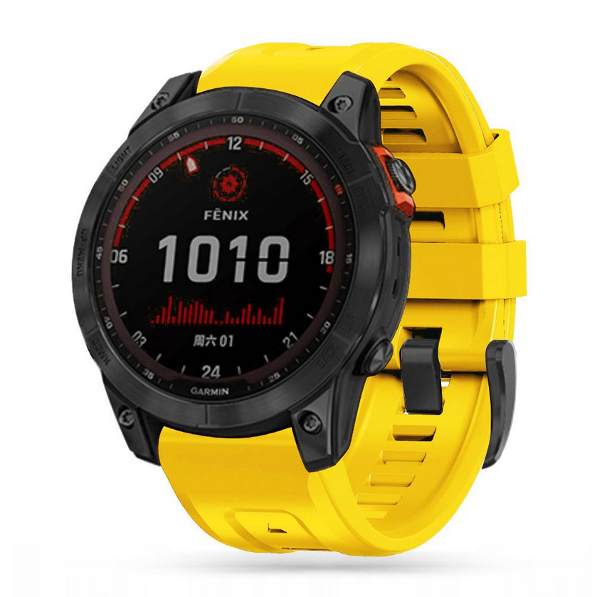Okosóra szilikon szíj - GARMIN FENIX 5 / 6 / 6 PRO / 7 - TECH-PROTECT Iconband sárga szilikon szíj