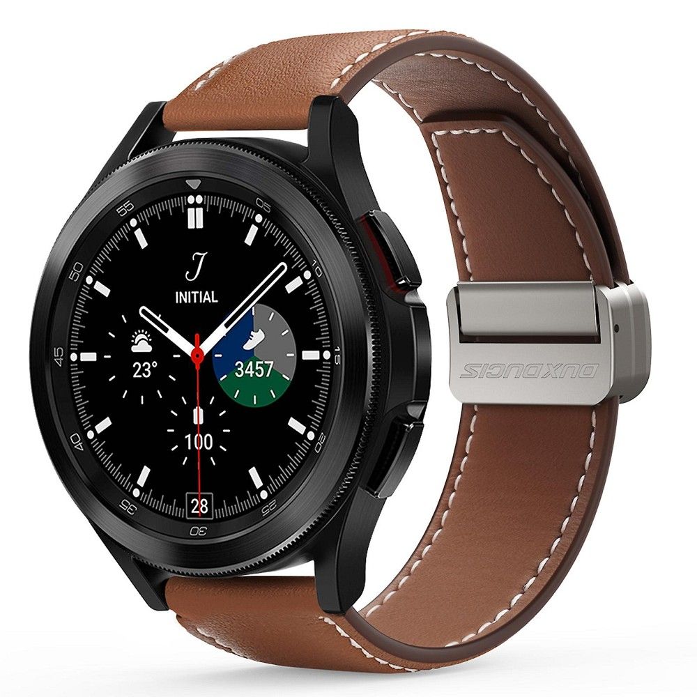 Huawei Watch GT 5 (46 mm) okosóra szíj - Dux Ducis YA - barna bőr szíj (22 mm) ﻿