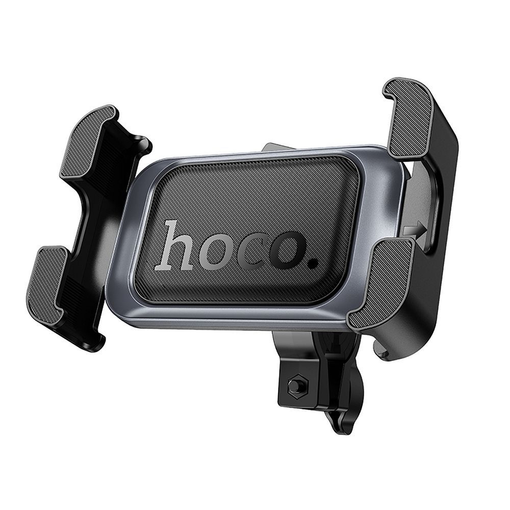 HOCO H82 fekete/metál szürke kormányra szerelhető kerékpáros/motoros mobiltelefon tartó