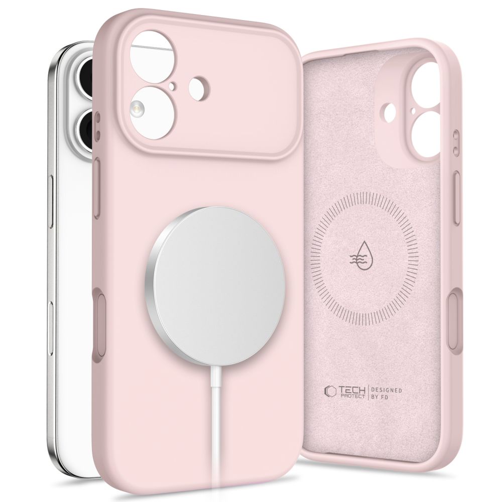 Telefontok iPhone 17 - TECH-PROTECT SILICONE MAGSAFE púder pink hátlap tok
