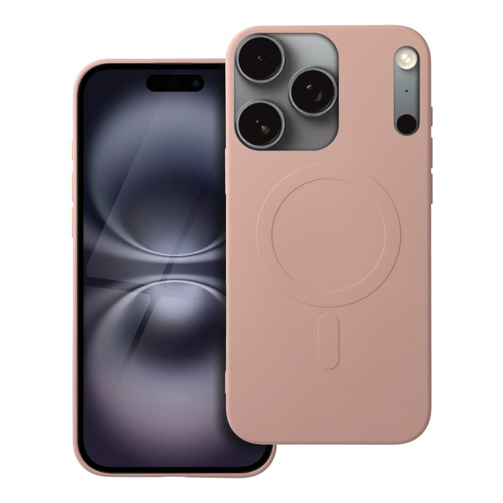 Telefontok iPhone 17 Pro - MagSafe kompatibilis púder pink szilikon hátlap tok