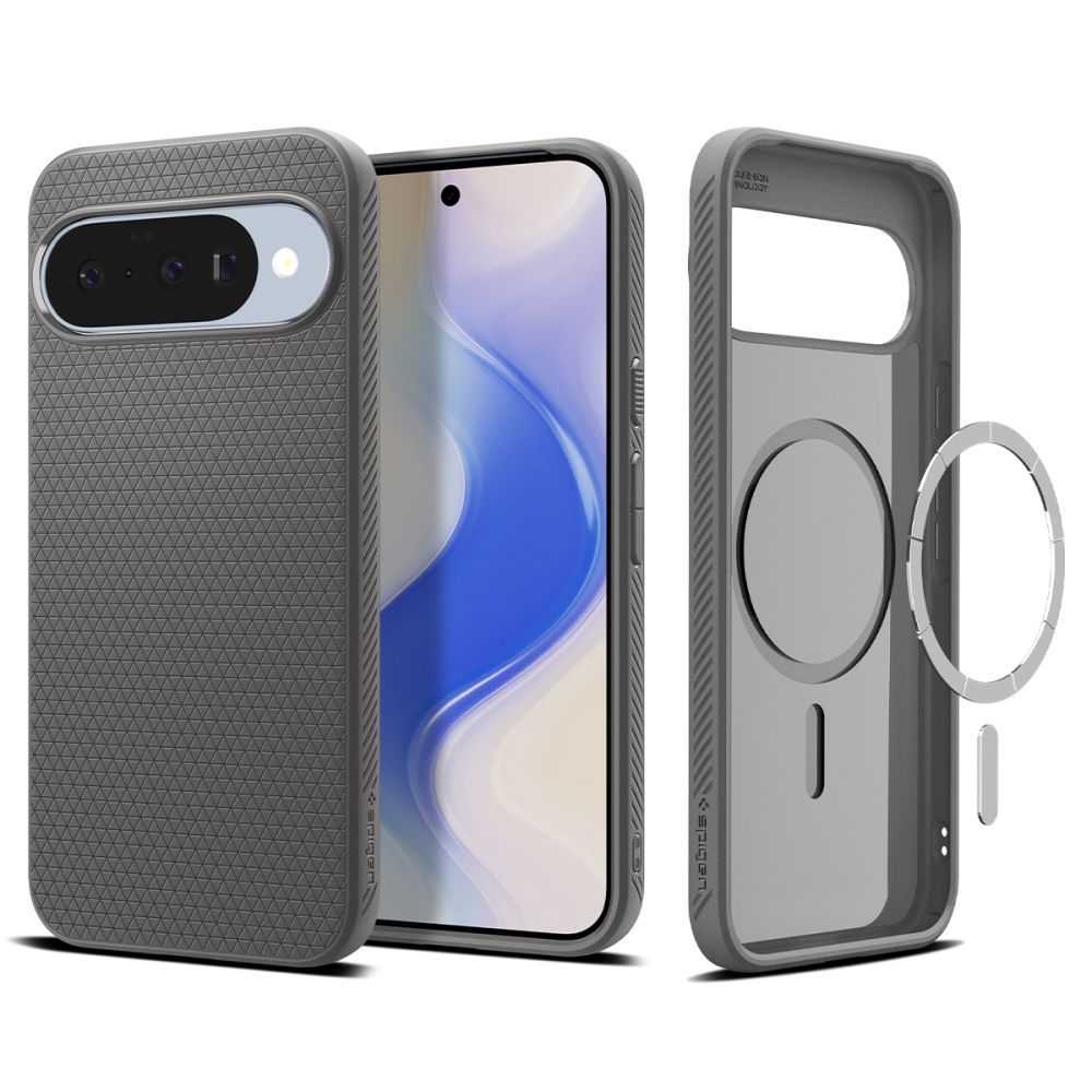 Telefontok Google Pixel 10 - SPIGEN Liquid Air szürke MAGSAFE hátlap tok