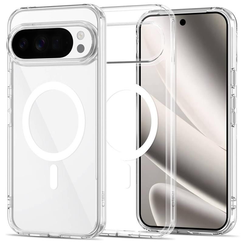 Telefontok Google Pixel 10 - Tech-Protect Flexair Hybrid - MagSafe kompatibilis átlátszó műanyag hátlap tok, szilikon kerettel