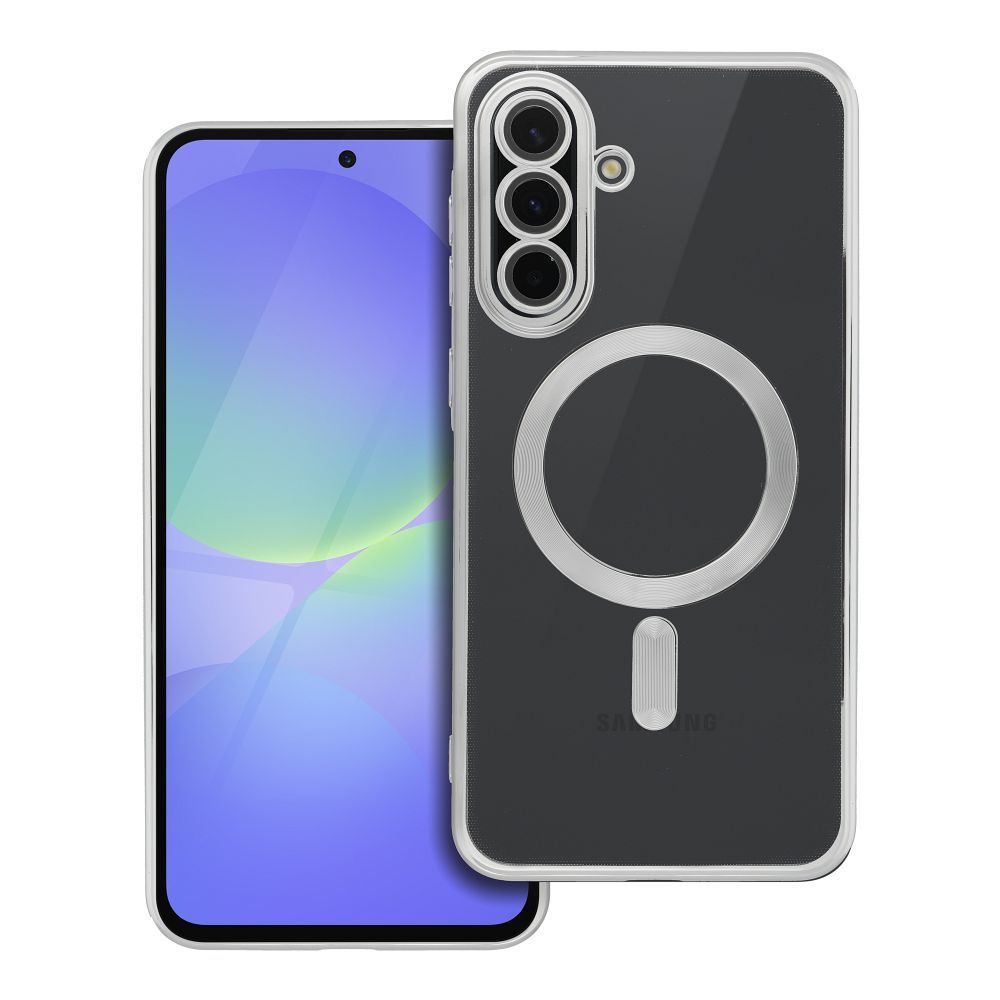 Telefontok Samsung Galaxy S25 FE - ELECTRO MAG - MagSafe kompatibilis átlátszó/ezüst hátlap tok