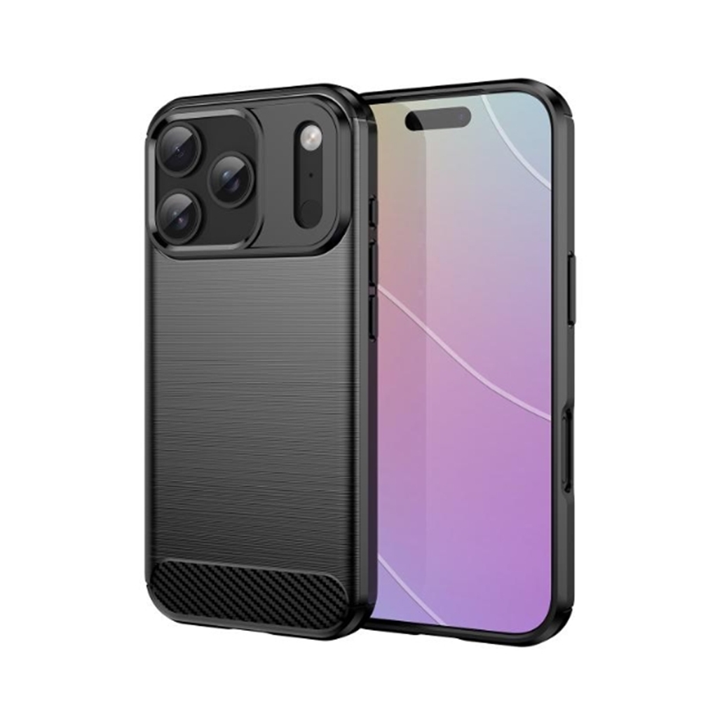 Telefontok iPhone 17 Pro - Carbon Fiber - fekete szilikon hátlap tok