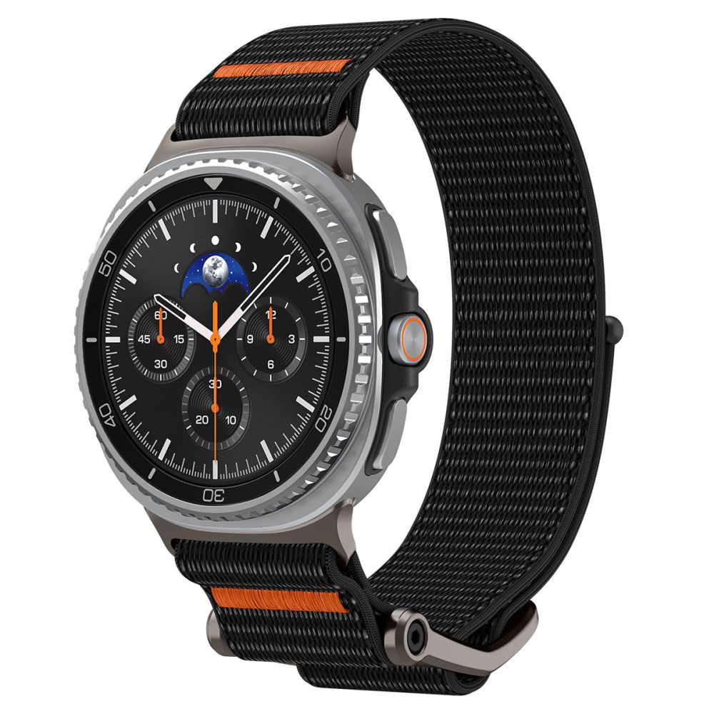 Samsung Galaxy Watch 8 / Classic (40 / 44 / 46 mm) - Spigen Durapro Flex - fekete szövet szíj